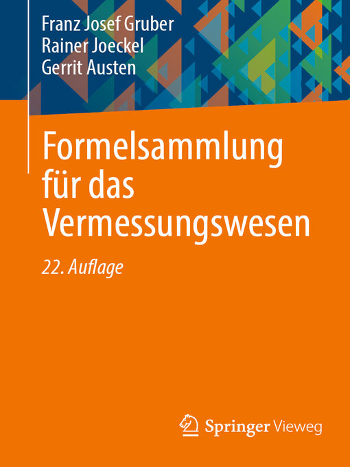 Title details for Formelsammlung für das Vermessungswesen by Franz Josef Gruber - Available